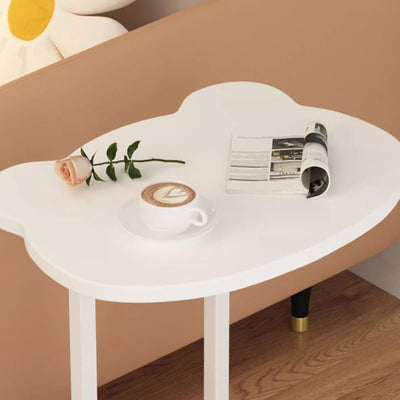 Table d'appoint moderne minimaliste amovible en forme d'ours en panneau de densité et acier au carbone à 2 niveaux pour salon 