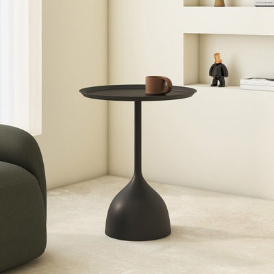 Table d'appoint ronde minimaliste moderne en fer à 1 niveau pour le salon 