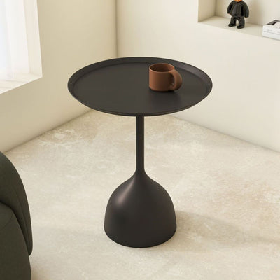 Table d'appoint ronde minimaliste moderne en fer à 1 niveau pour le salon 
