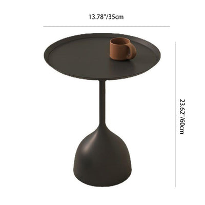 Table d'appoint ronde minimaliste moderne en fer à 1 niveau pour le salon 
