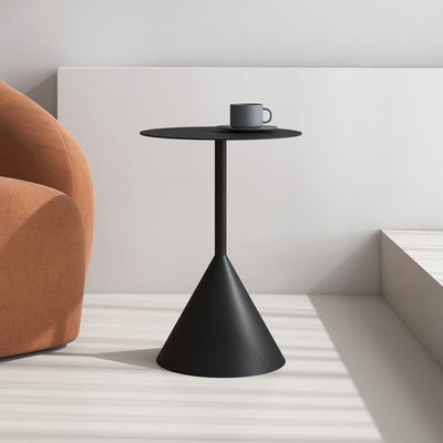 Table d'appoint ronde minimaliste moderne en fer à 1 niveau pour le salon 