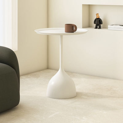 Table d'appoint ronde minimaliste moderne en fer à 1 niveau pour le salon 