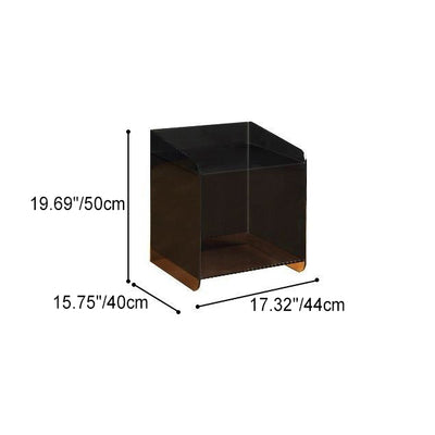 Table d'appoint rectangulaire minimaliste moderne en acrylique à 2 niveaux pour le salon 