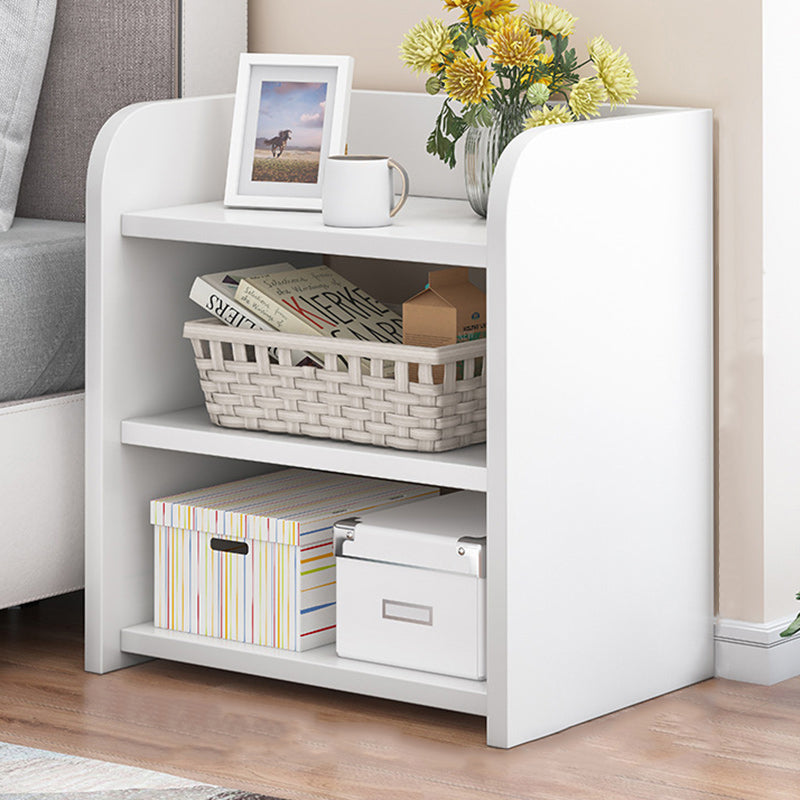 Mesita de noche rectangular minimalista moderna de MDF con cerradura y 3 cajones para dormitorio 