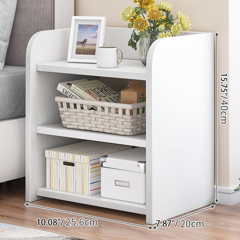 Mesita de noche rectangular minimalista moderna de MDF con cerradura y 3 cajones para dormitorio 
