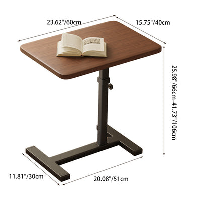 Table d'appoint rectangulaire minimaliste moderne amovible et pliable en panneau de densité à 1 niveau pour salon 
