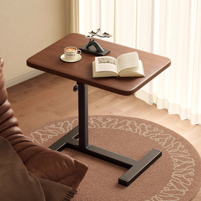 Table d'appoint rectangulaire minimaliste moderne amovible et pliable en panneau de densité à 1 niveau pour salon 