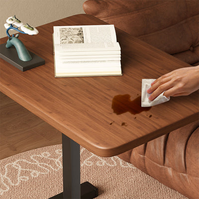Table d'appoint rectangulaire minimaliste moderne amovible et pliable en panneau de densité à 1 niveau pour salon 