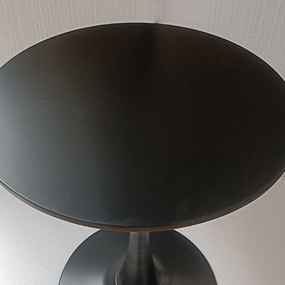 Mesa de centro redonda minimalista moderna con base de acero al carbono para sala de estar 