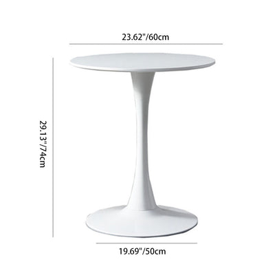 Mesa de centro redonda minimalista moderna con base de acero al carbono para sala de estar 