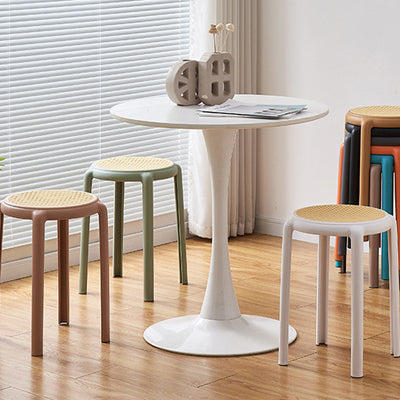 Mesa de centro redonda minimalista moderna con base de acero al carbono para sala de estar 