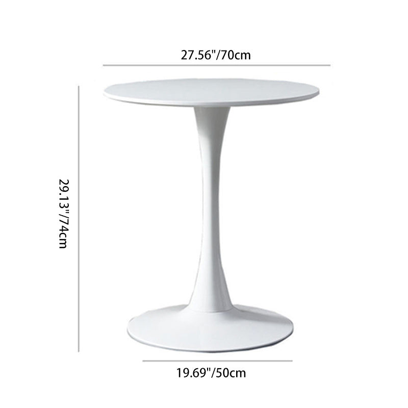 Mesa de centro redonda minimalista moderna con base de acero al carbono para sala de estar 