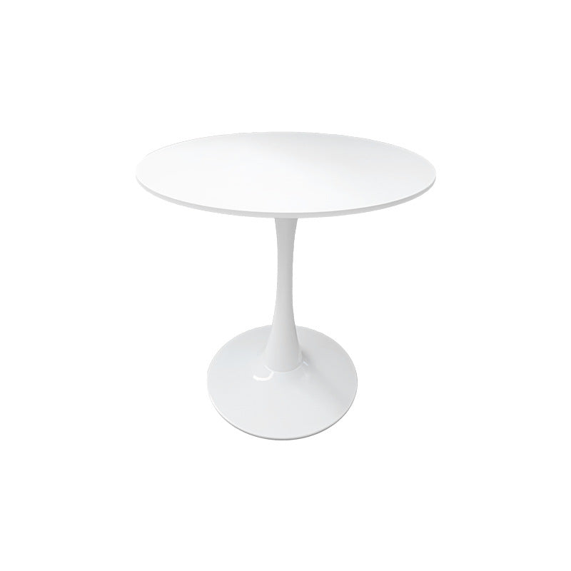 Mesa de centro redonda minimalista moderna con base de acero al carbono para sala de estar 