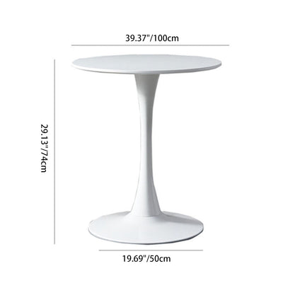 Mesa de centro redonda minimalista moderna con base de acero al carbono para sala de estar 
