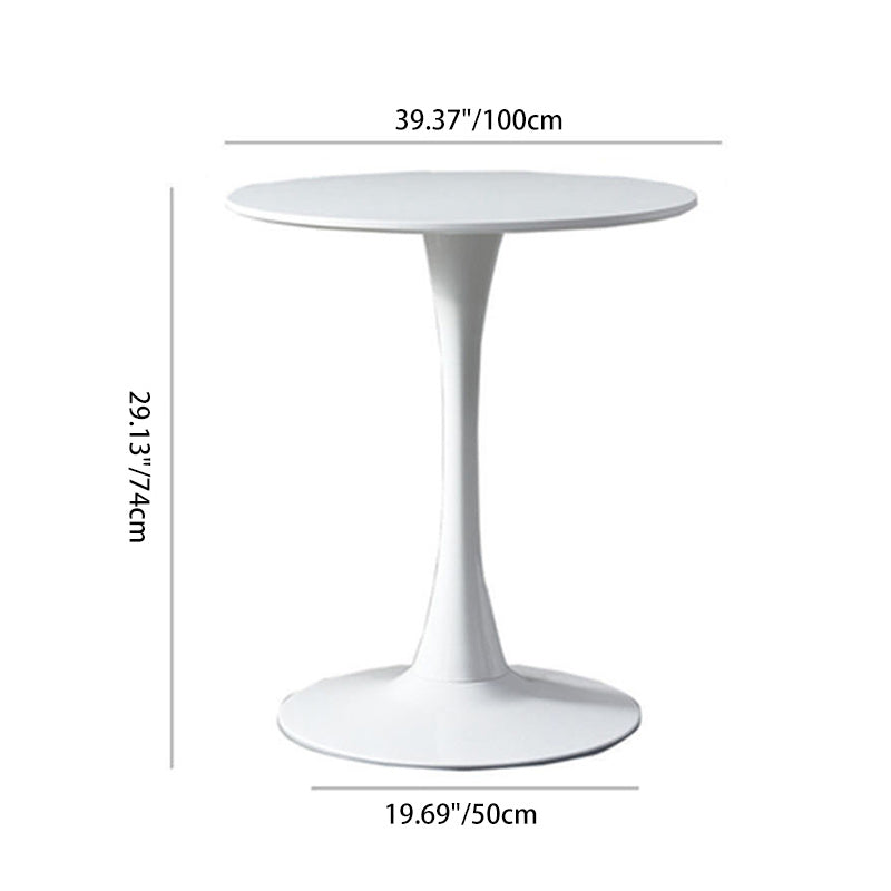 Mesa de centro redonda minimalista moderna con base de acero al carbono para sala de estar 