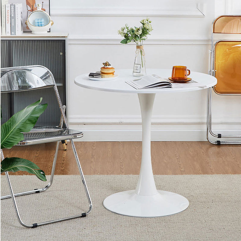 Mesa de centro redonda minimalista moderna con base de acero al carbono para sala de estar 