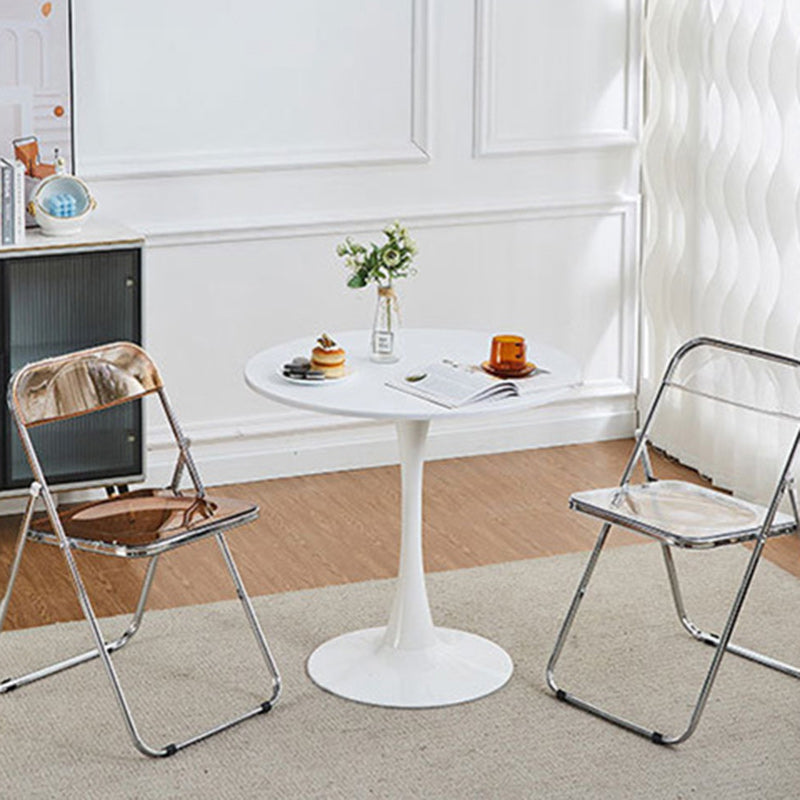 Mesa de centro redonda minimalista moderna con base de acero al carbono para sala de estar 