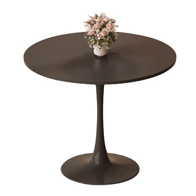 Table à manger moderne minimaliste ronde en panneau de densité et fer pour salle à manger 