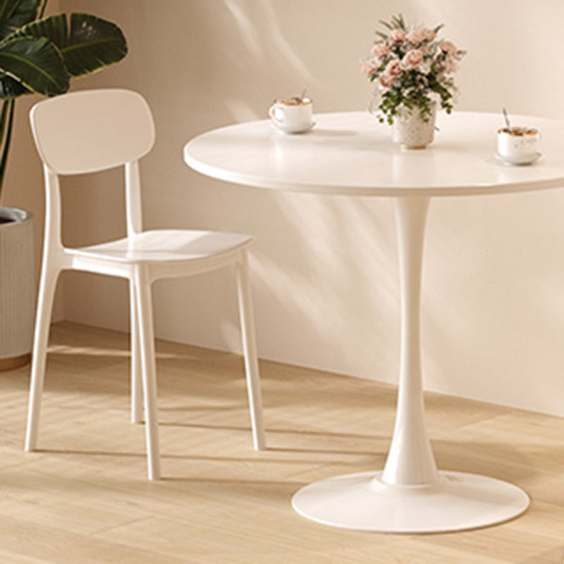 Table à manger moderne minimaliste ronde en panneau de densité et fer pour salle à manger 
