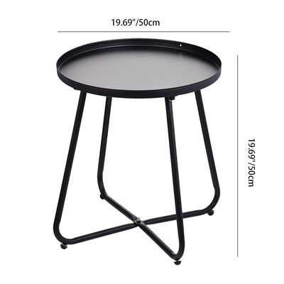 Mesa de café de aleación de aluminio con base en forma de X y bandeja redonda minimalista moderna para sala de estar 