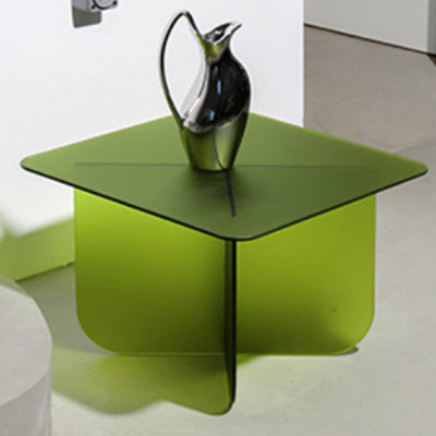 Table d'appoint carrée minimaliste moderne en acrylique à 1 niveau pour salon 