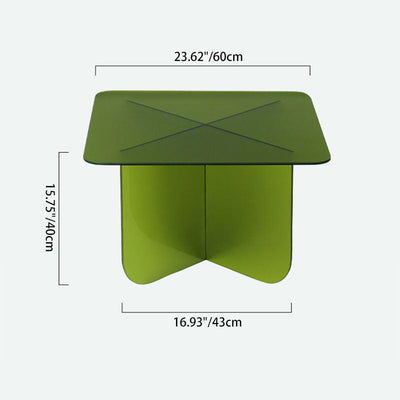 Table d'appoint carrée minimaliste moderne en acrylique à 1 niveau pour salon 