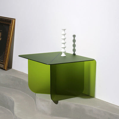 Table d'appoint carrée minimaliste moderne en acrylique à 1 niveau pour salon 