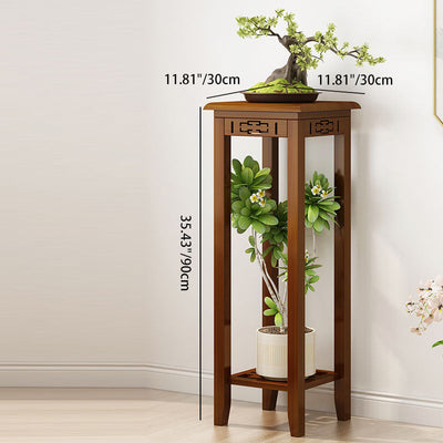 Table d'appoint rectangulaire chinoise traditionnelle en bois massif sculpté 1/2 niveau pour salon 