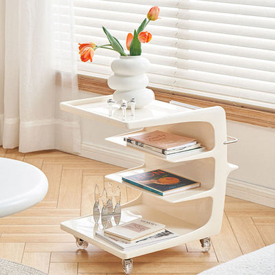 Table d'appoint rectangulaire minimaliste moderne en acier inoxydable pour PC à 4 niveaux pour le salon 