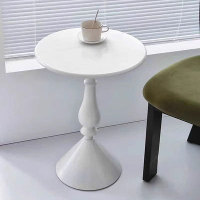 Table d'appoint moderne minimaliste en fer à cylindre rond et cône 1 niveau pour salon 