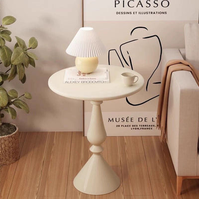 Table d'appoint moderne minimaliste en fer à cylindre rond et cône 1 niveau pour salon 