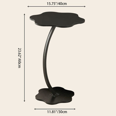 Table d'appoint moderne minimaliste en métal avec plateau incurvé en panneau de densité 1 niveau pour salon 