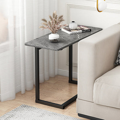 Table d'appoint rectangulaire en pierre roche minimaliste moderne 1 niveau pour salon 