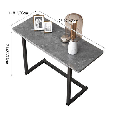 Table d'appoint rectangulaire en pierre roche minimaliste moderne 1 niveau pour salon 