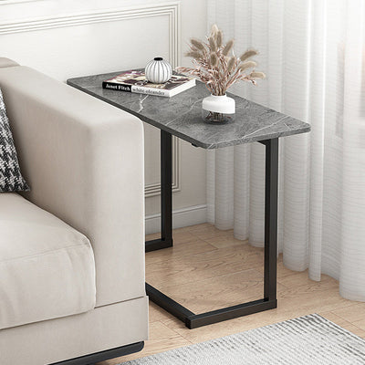 Table d'appoint rectangulaire en pierre roche minimaliste moderne 1 niveau pour salon 