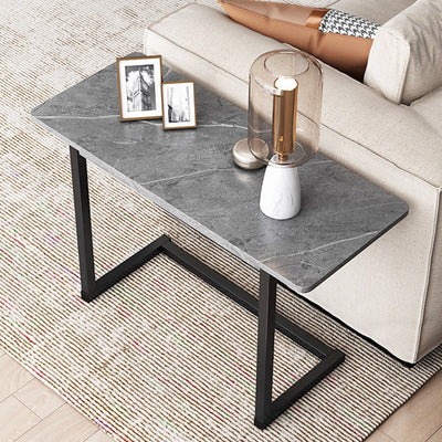 Table d'appoint rectangulaire en pierre roche minimaliste moderne 1 niveau pour salon 