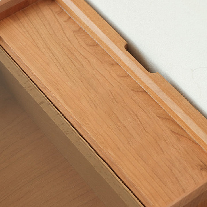 Moderner Retro-Nachttisch aus Sperrholz und Glas in Würfelform mit 3 Schubladen für das Schlafzimmer 