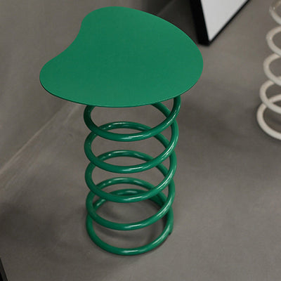 Tabouret bas à ressorts en spirale en fer scandinave contemporain pour salon 