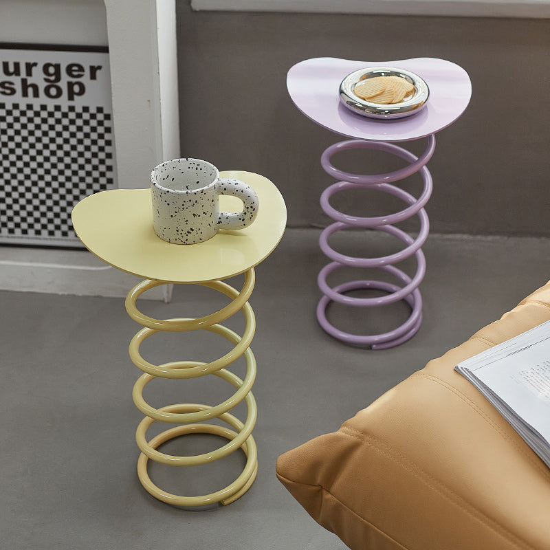 Tabouret bas à ressorts en spirale en fer scandinave contemporain pour salon 