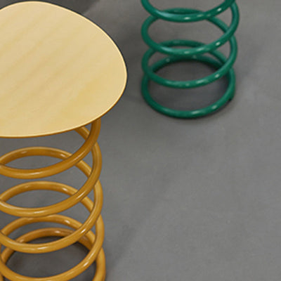 Tabouret bas à ressorts en spirale en fer scandinave contemporain pour salon 