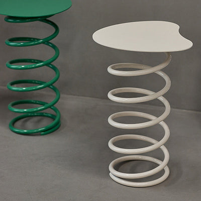 Tabouret bas à ressorts en spirale en fer scandinave contemporain pour salon 