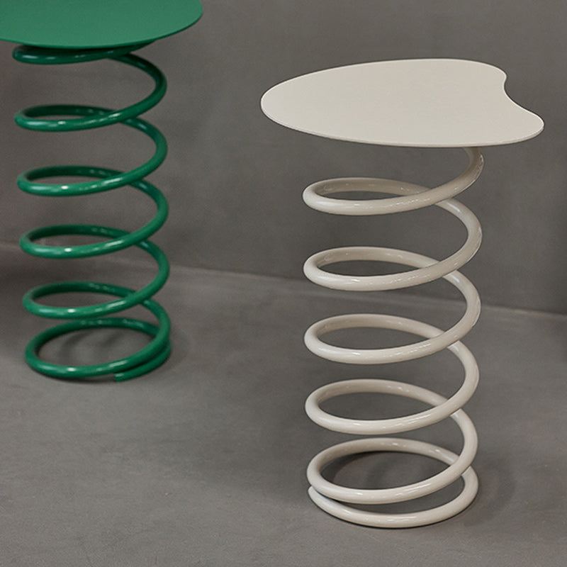 Tabouret bas à ressorts en spirale en fer scandinave contemporain pour salon 