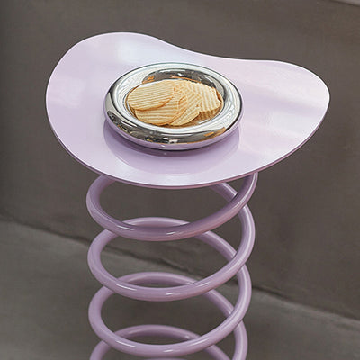 Tabouret bas à ressorts en spirale en fer scandinave contemporain pour salon 