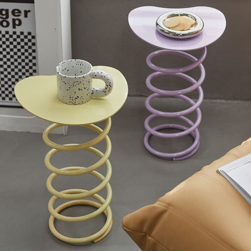 Tabouret bas à ressorts en spirale en fer scandinave contemporain pour salon 