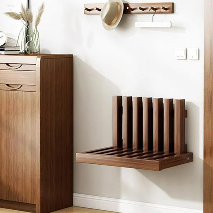 Moderner minimalistischer ultradünner klappbarer Wand-Klapptisch aus Gummibaumholz mit verdeckter Montage für das Schlafzimmer 