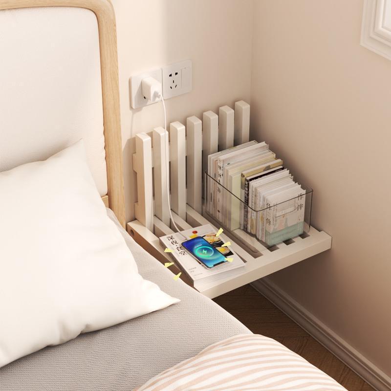 Table de chevet pliable murale cachée en bois massif ultra mince moderne minimaliste pour chambre à coucher 