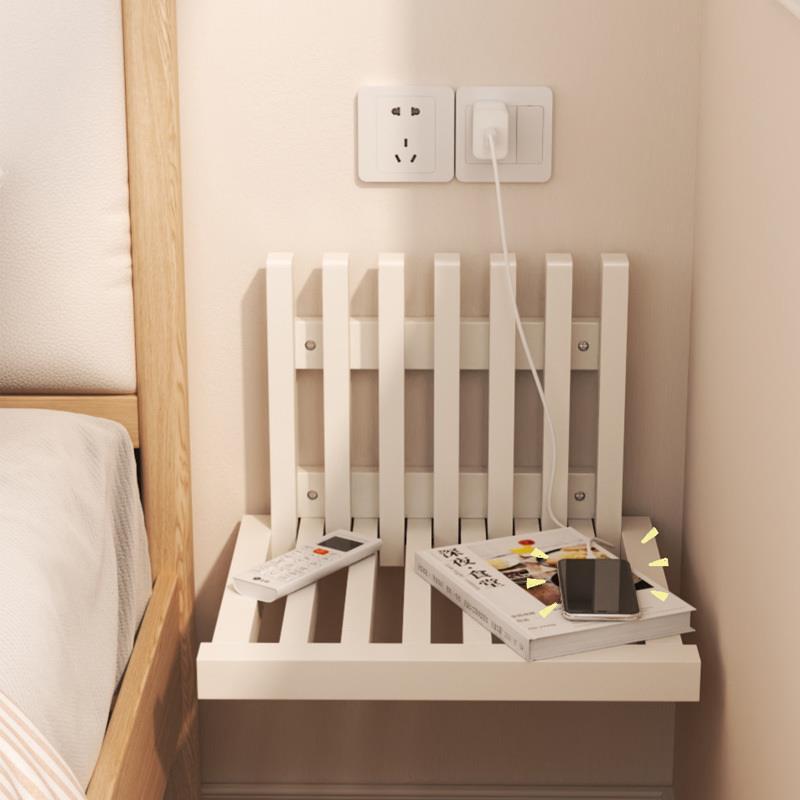 Table de chevet pliable murale cachée en bois massif ultra mince moderne minimaliste pour chambre à coucher 
