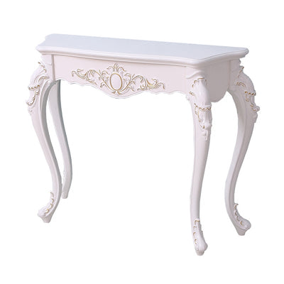 Traditional European Solid Wood Top Arc Carved Legs Console Table End Table For Entryway
