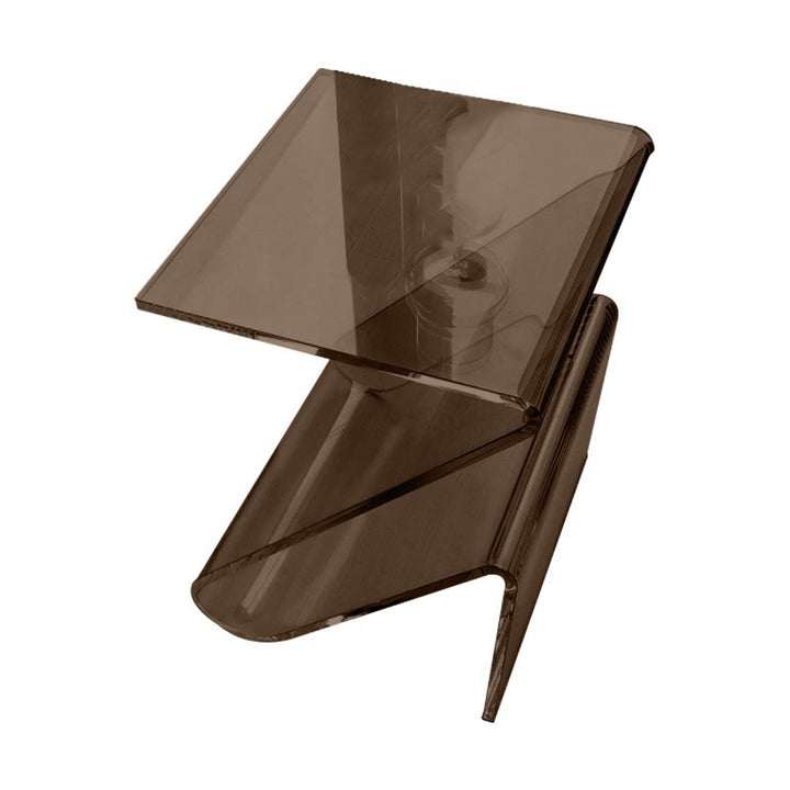 Zeitgenössischer nordischer Acryl-Z-förmiger Beistelltisch mit Ablagefach für das Wohnzimmer 