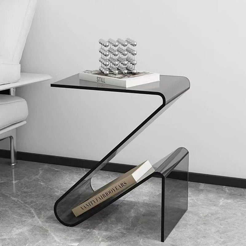 Contemporary Nordic Acrylic Z-Shaped End Table Storage Shelf For Living Room